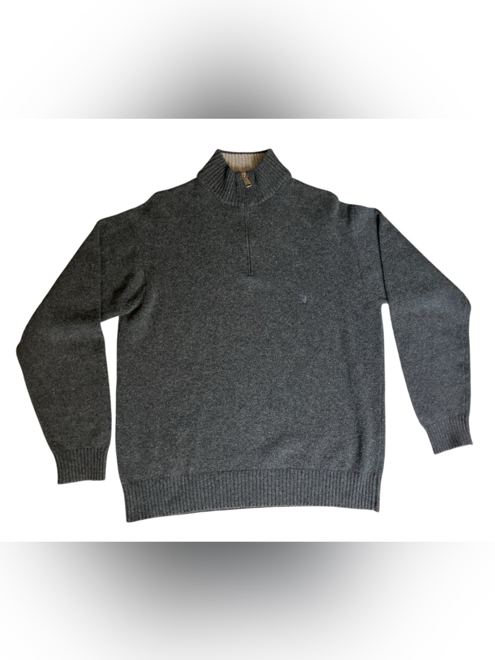 Burberry Dark Gray Half-Zip Knit Sweater